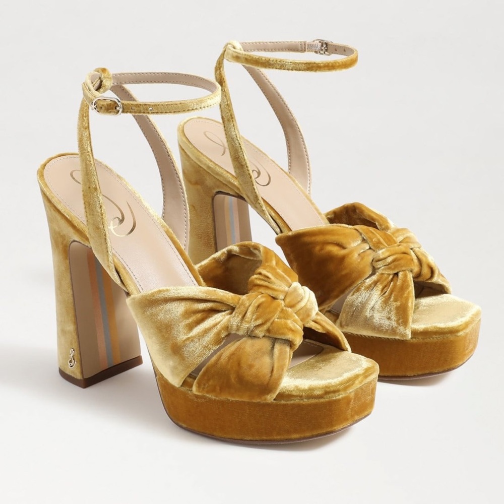 Sam Edelman Kristen Saffron Velvet 4.3” New